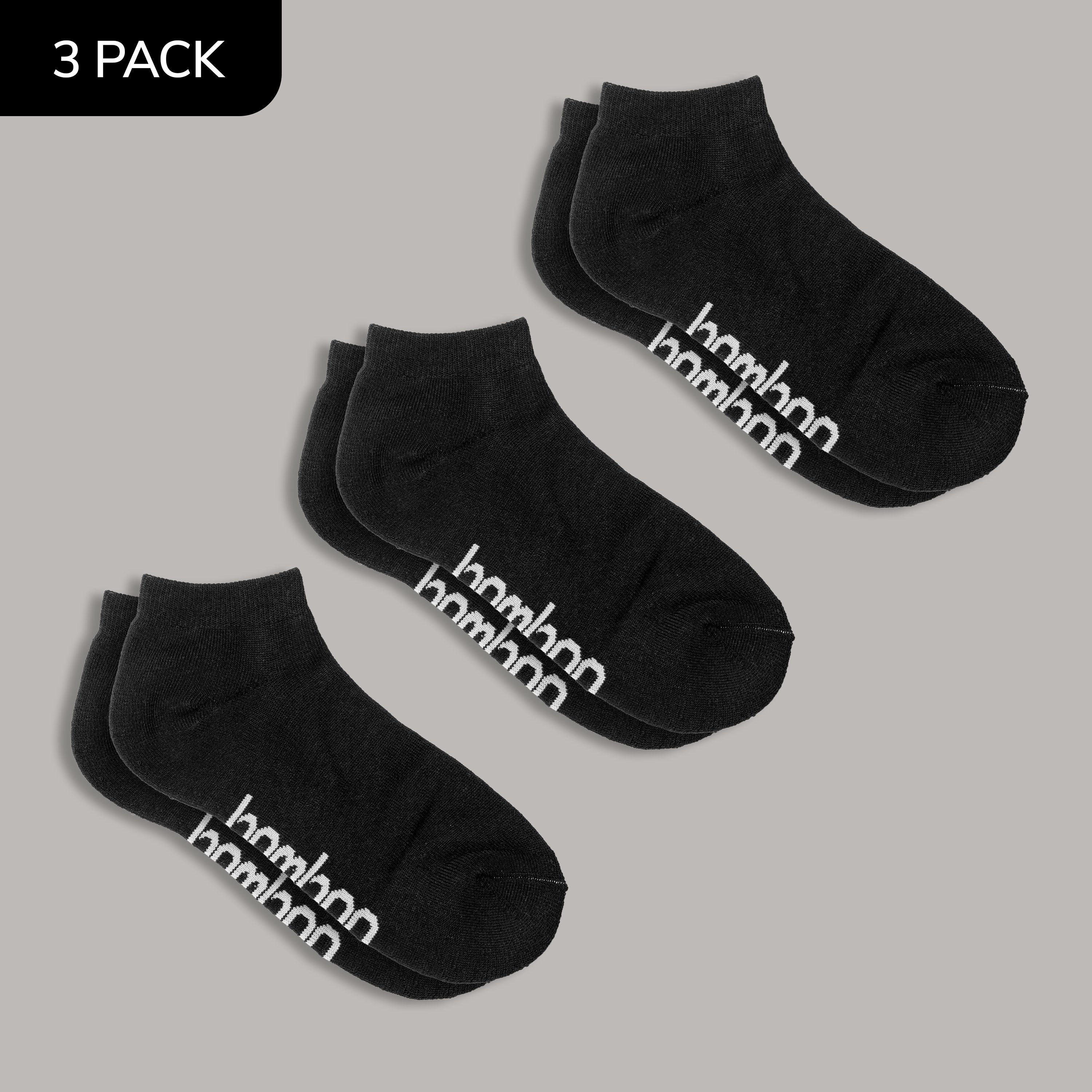 Bamboo Sports Socks Ped (Ankle) - Black | 3 pack