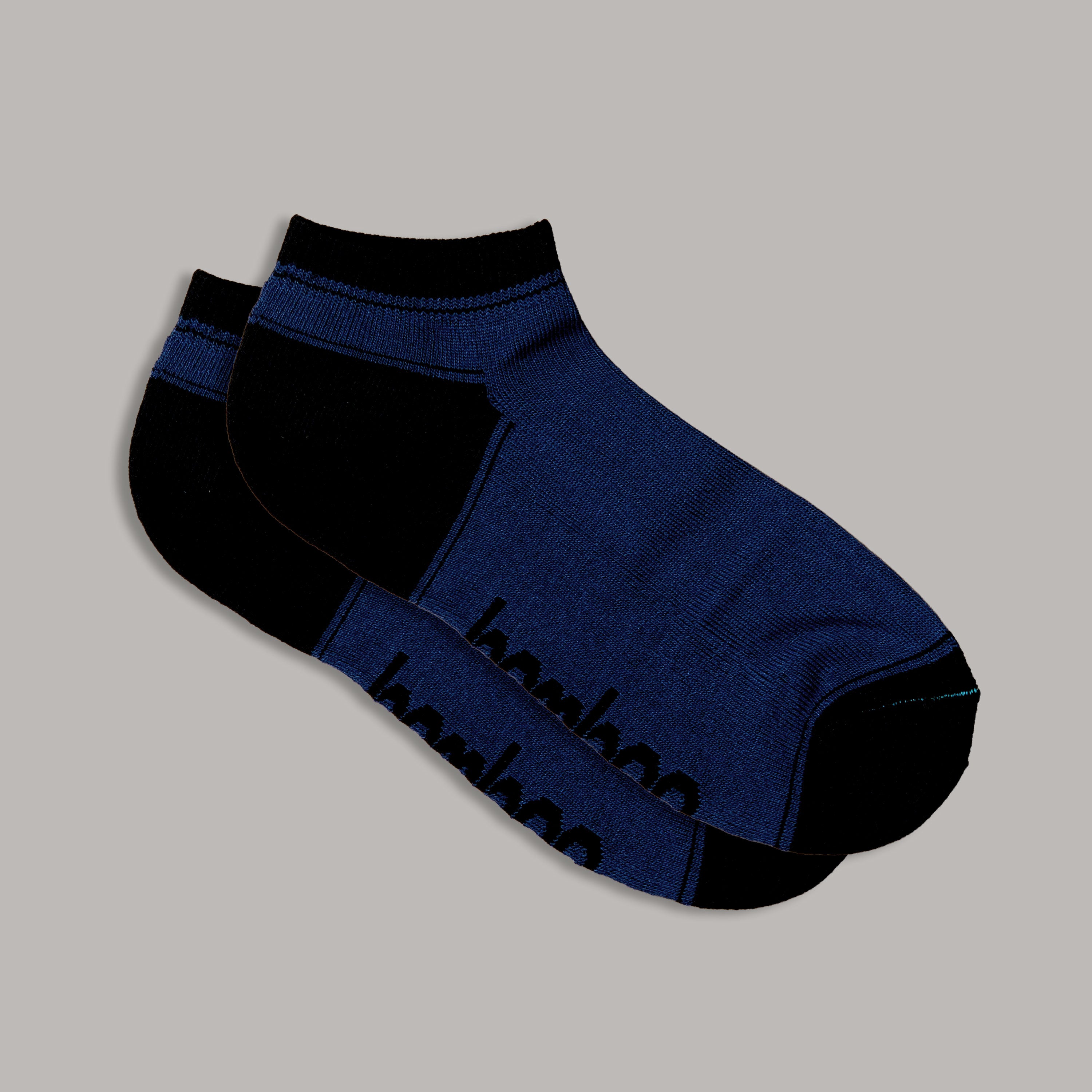 Bamboo Sports Socks Ped (Ankle) - Navy with Black Trim