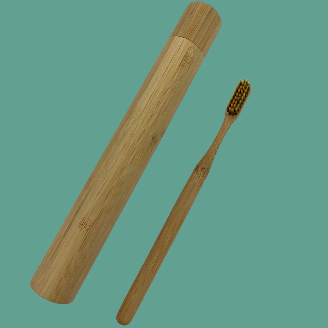 Bamboo Toothbrush in Bamboo Protective Cover