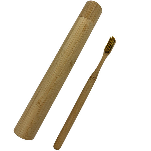 Bamboo Toothbrush in Bamboo Protective Cover