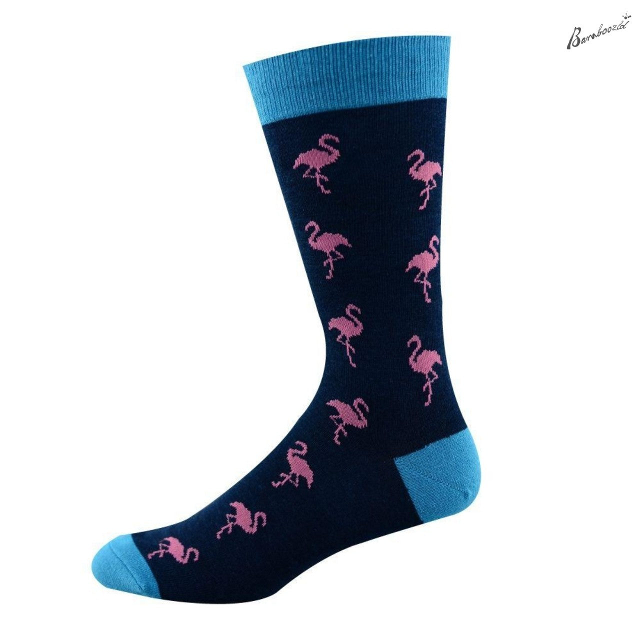 Bamboo Crew Sock - Ditsy Flamingo