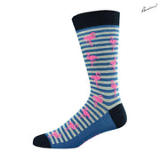 Bamboo Crew Sock - Flamingo Stripe