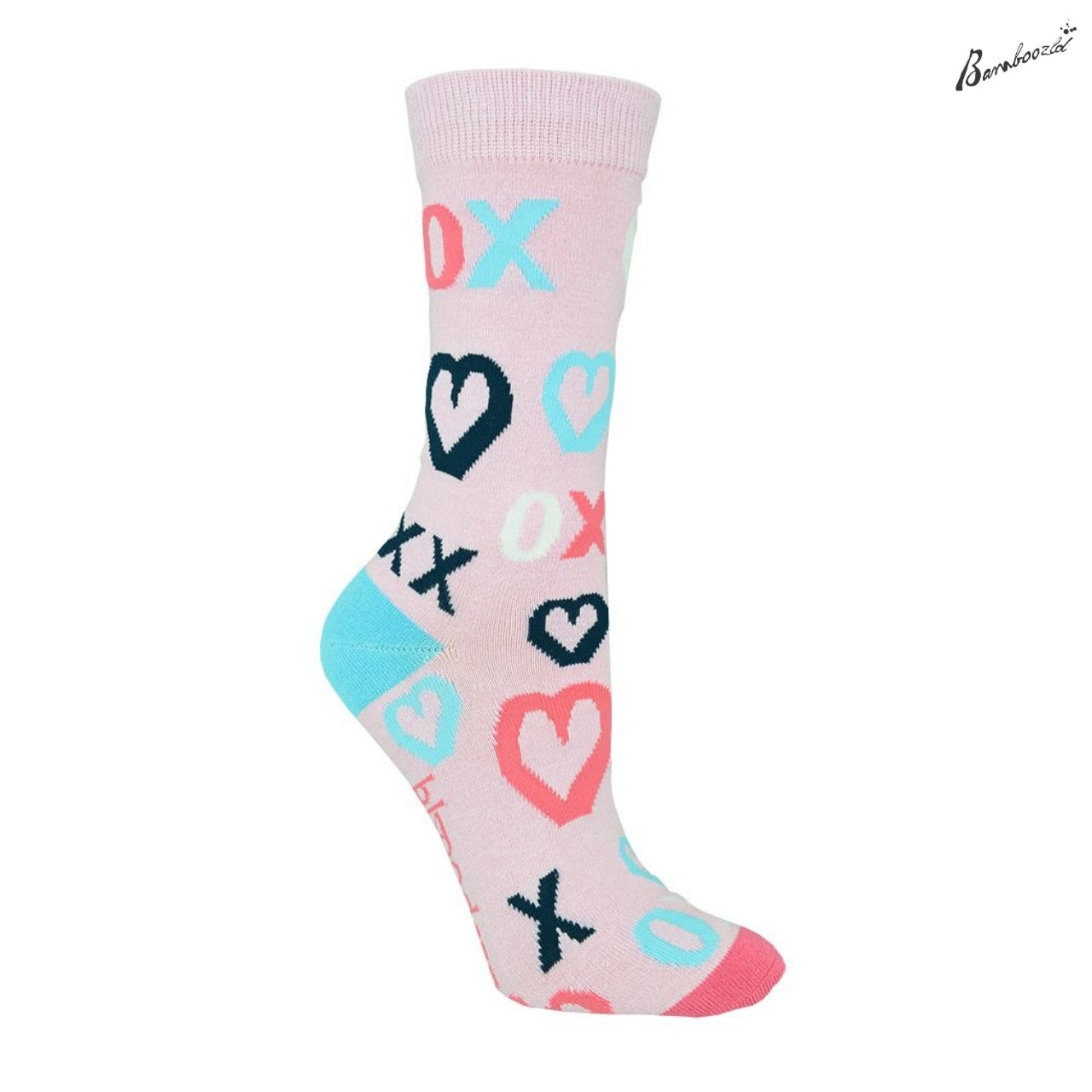Bamboo Crew Sock - Kisses & Hugs