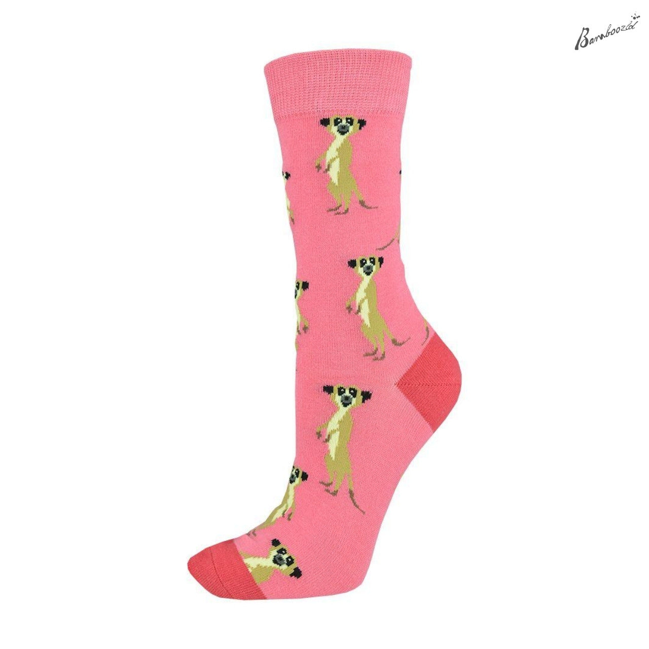 Bamboo Crew Sock - Meerkat Pink