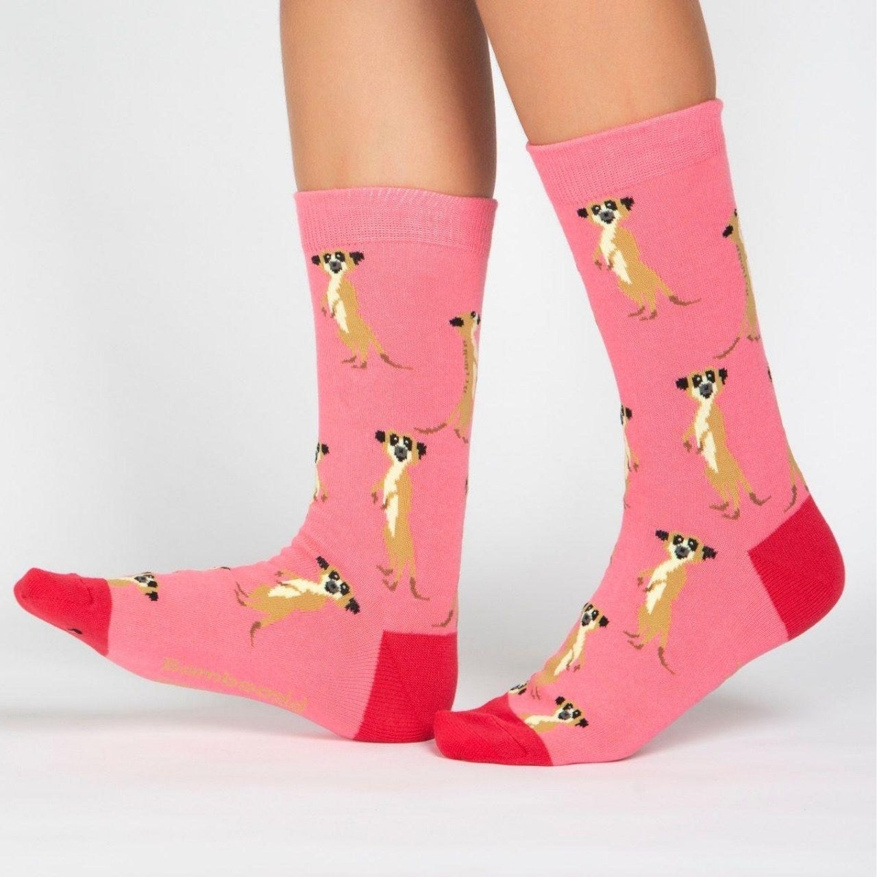 Bamboo Crew Sock - Meerkat Pink