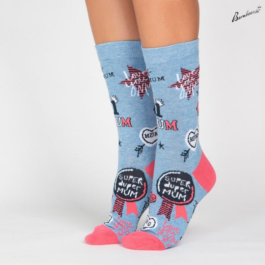 Bamboo Crew Sock - Super Duper Mum