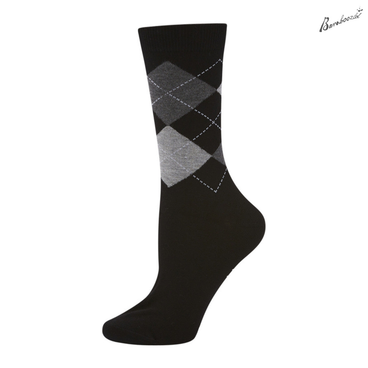 Bamboozld Business Socks - Argyle Black Women's