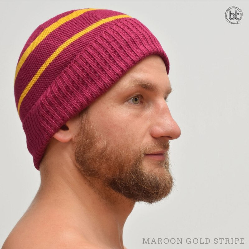 bt Bamboo Beanie - Maroon Gold