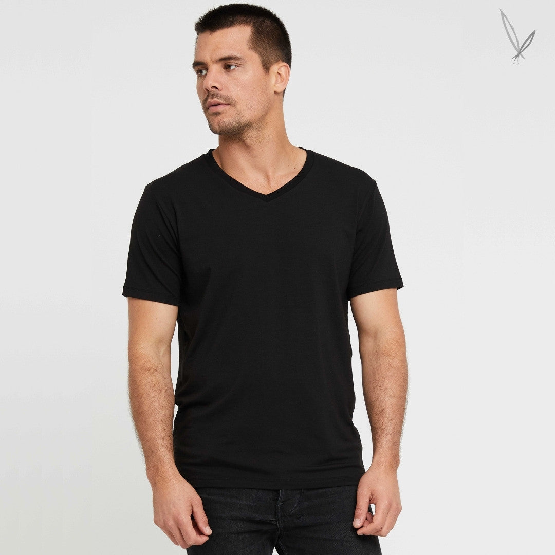Men's V Neck Tee - Black