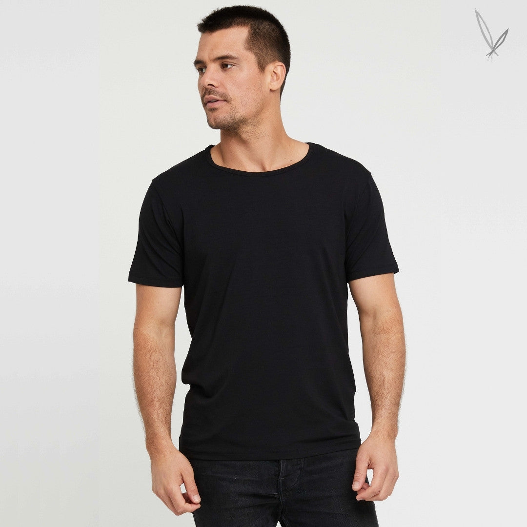 Men's Crew Neck Bamboo Tee - Black