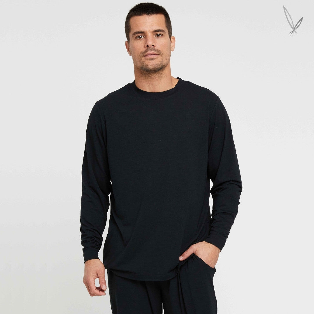 Men's Long Sleeve Crew Neck - Black