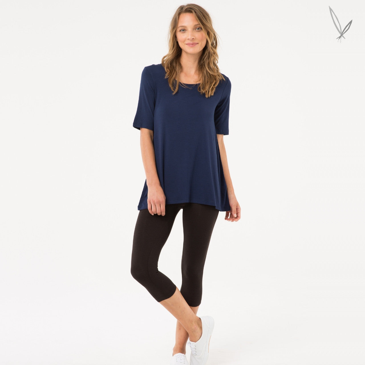 Women's Bamboo 3/4 Leggings - Black