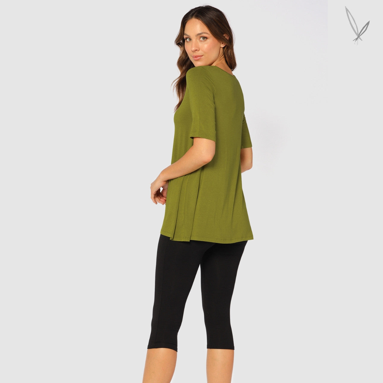 Women's Bamboo 3/4 Leggings - Black