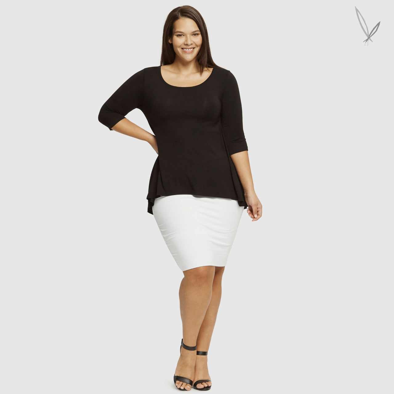 Bamboo Hi Lo Hem Top - Black