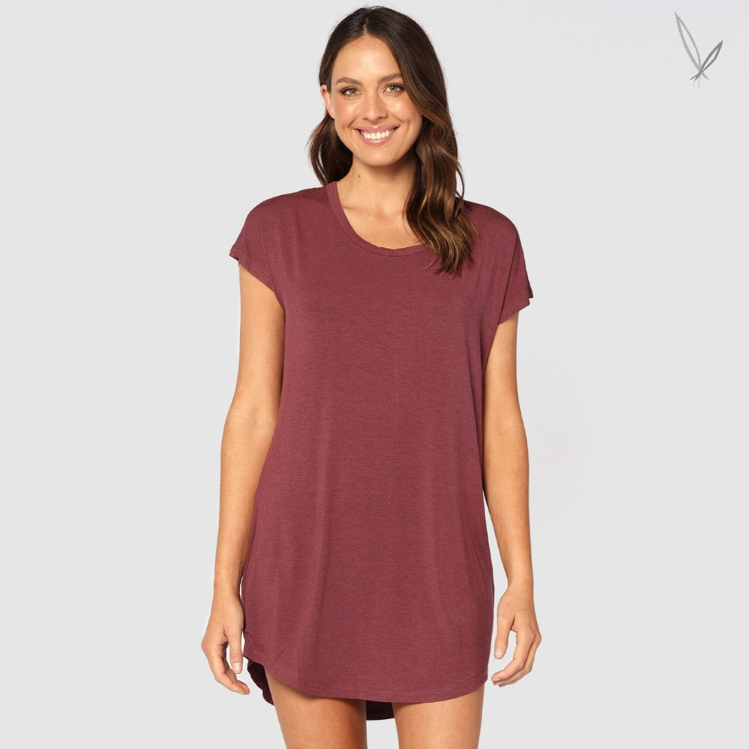 Niah Night Dress -Burgundy