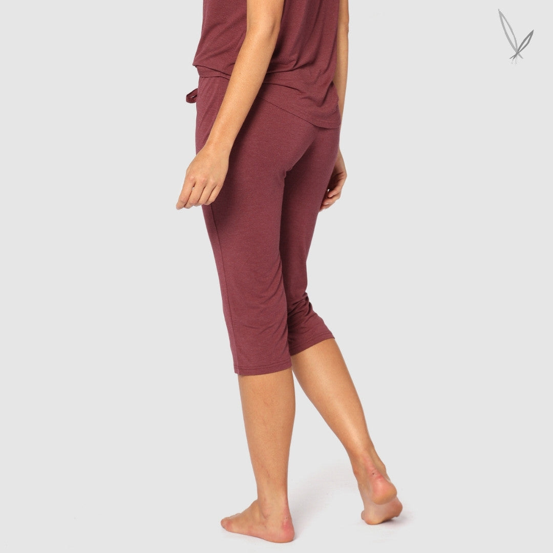 3/4 PJ Pants - Burgundy