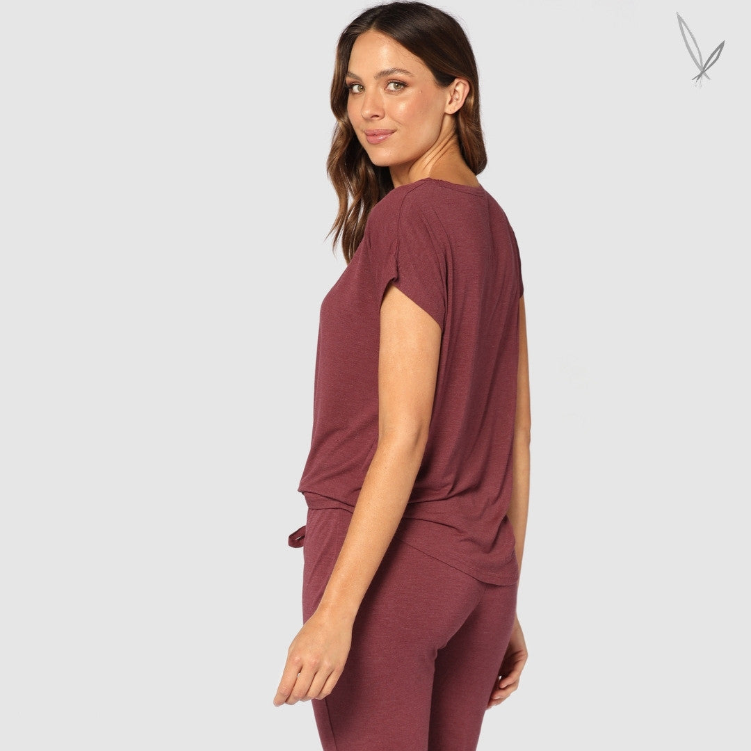 Women's Lounge Tee - Burgundy