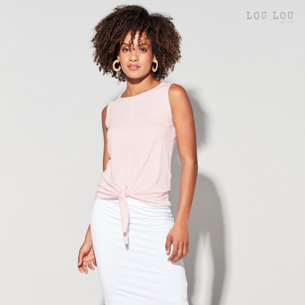 Billie Tie Front Bamboo Tank - Candy