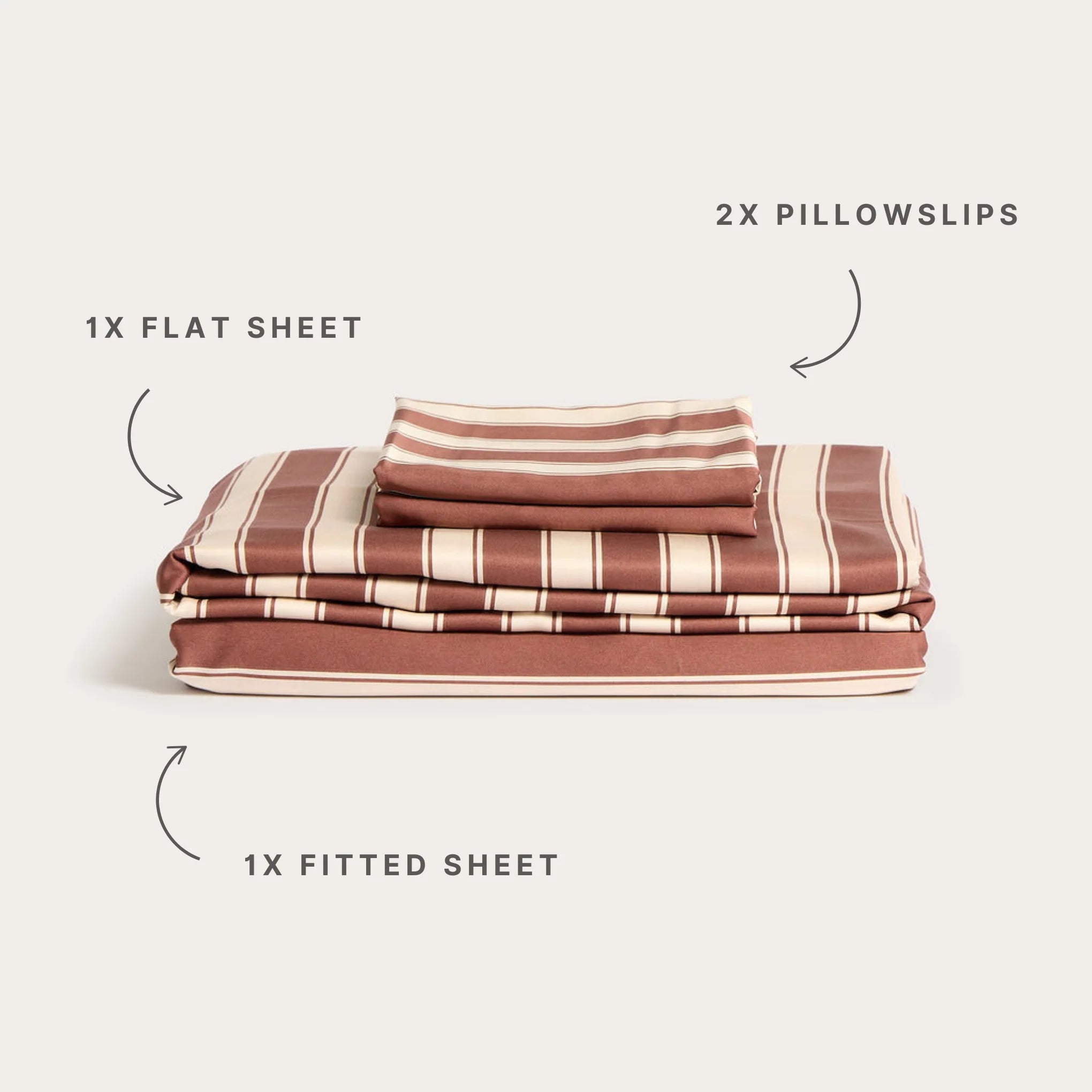 MTCo. Bamboo Sheet Set - Cinnamon Stripe