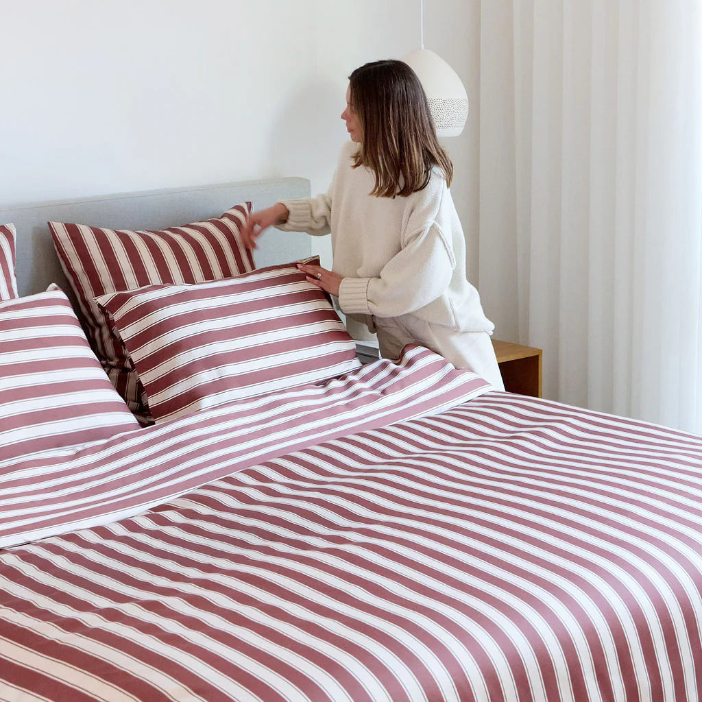 MTCo. Bamboo Quilt Cover - Cinnamon Stripe