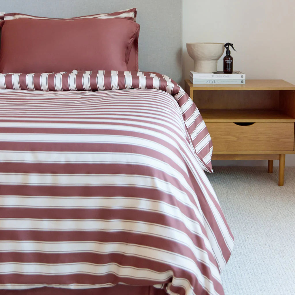 MTCo. Bamboo Quilt Cover - Cinnamon Stripe