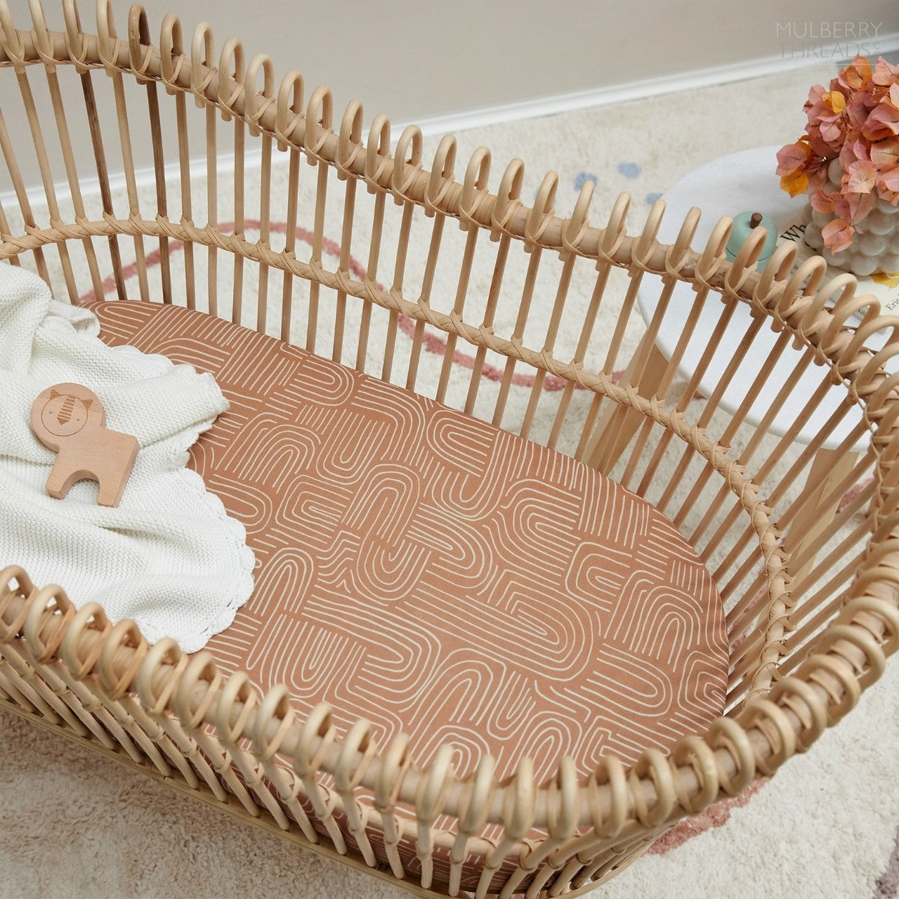 Jersey Bassinet Sheet - Fitted by Mulberry Threads Co. - Clay Arches