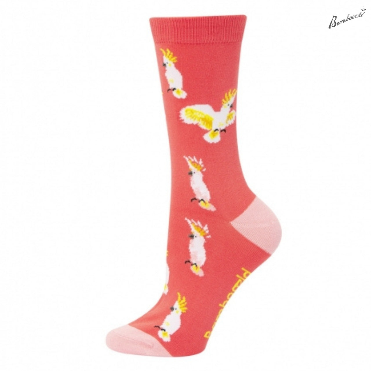 Bamboo Crew Sock - Cockatoo Coral