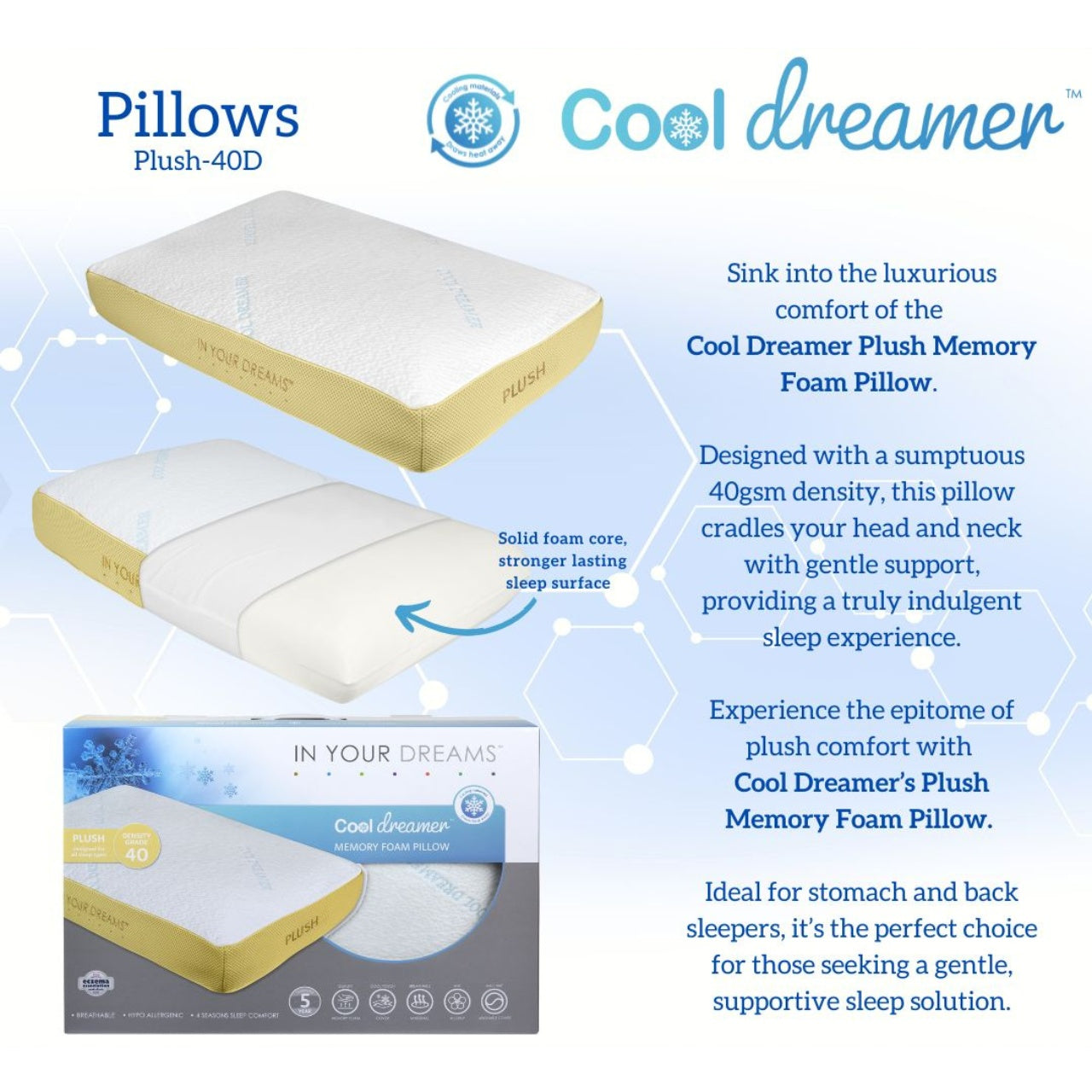 Cool Dreamer Memory Foam Pillow