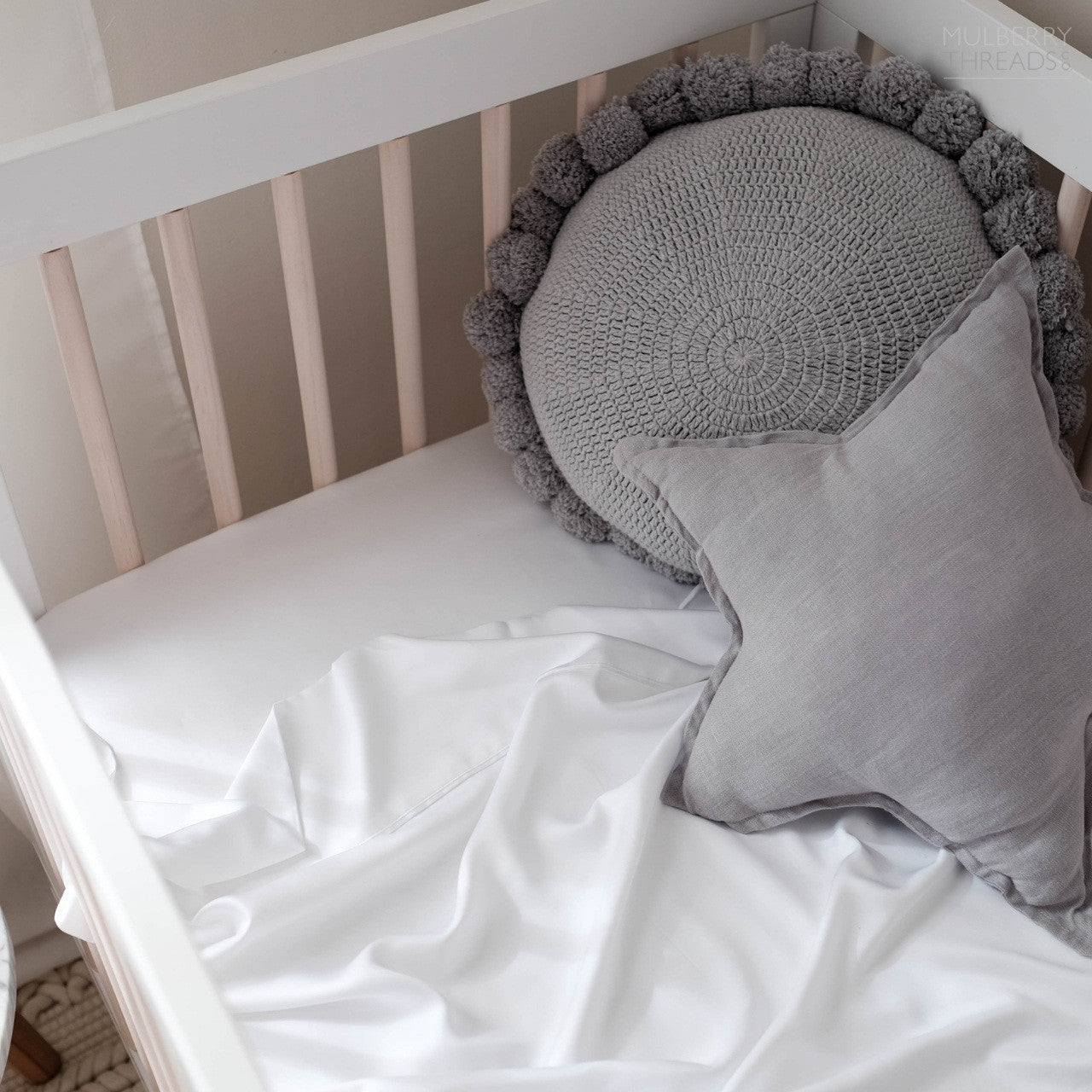 Cot Sheet by Mulberry Threads Co. - White