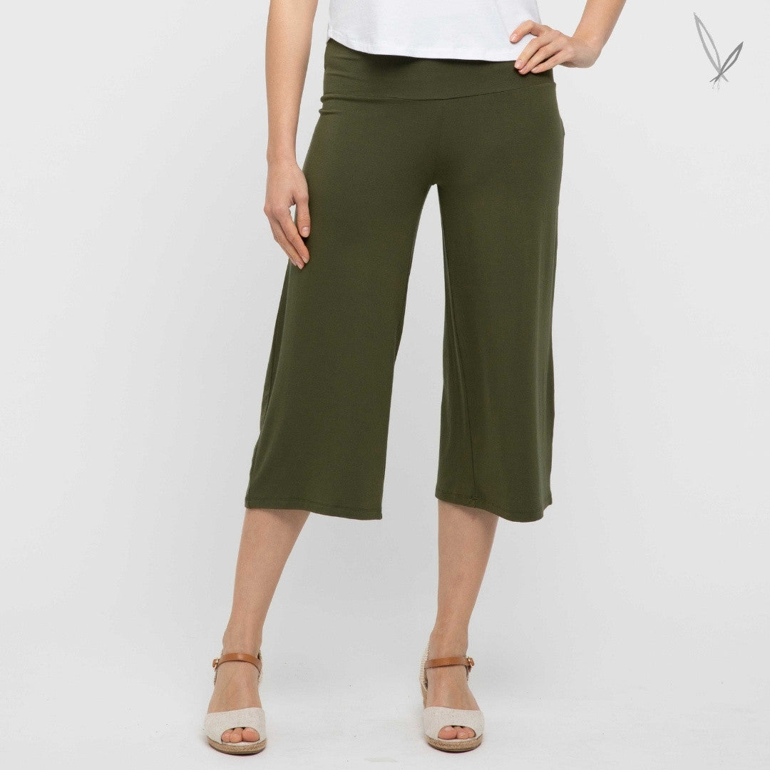 Bamboo Culottes - Dark Olive