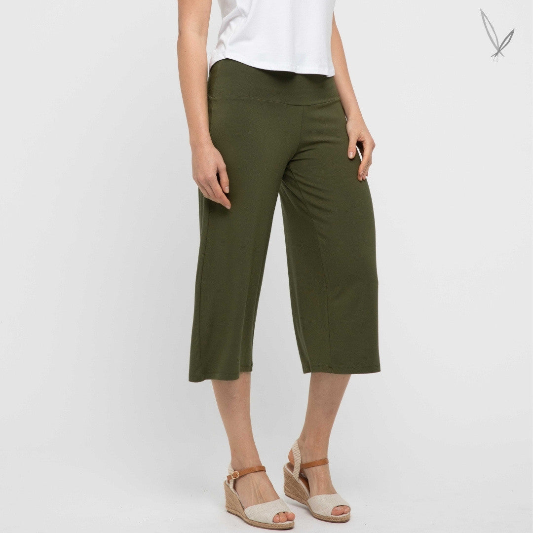 Bamboo Culottes - Dark Olive