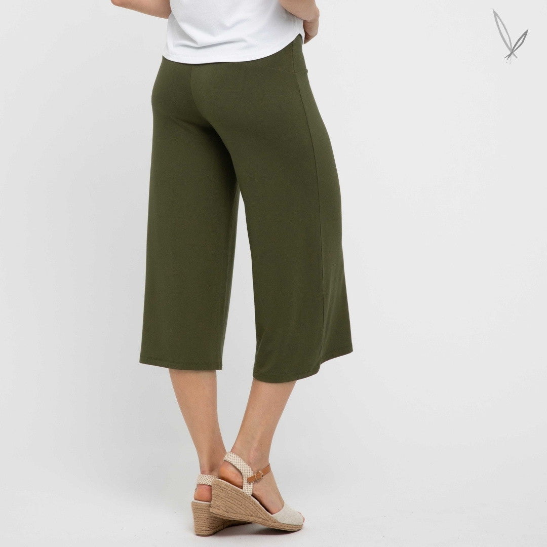 Bamboo Culottes - Dark Olive