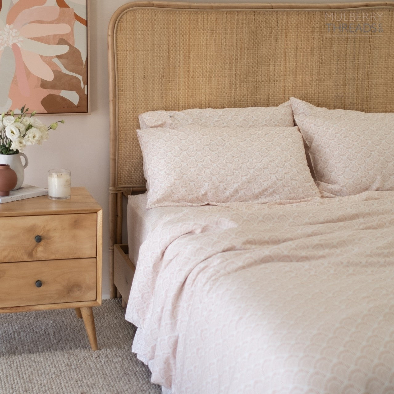 Bamboo Quilt Cover by MTC - Peach Scallop