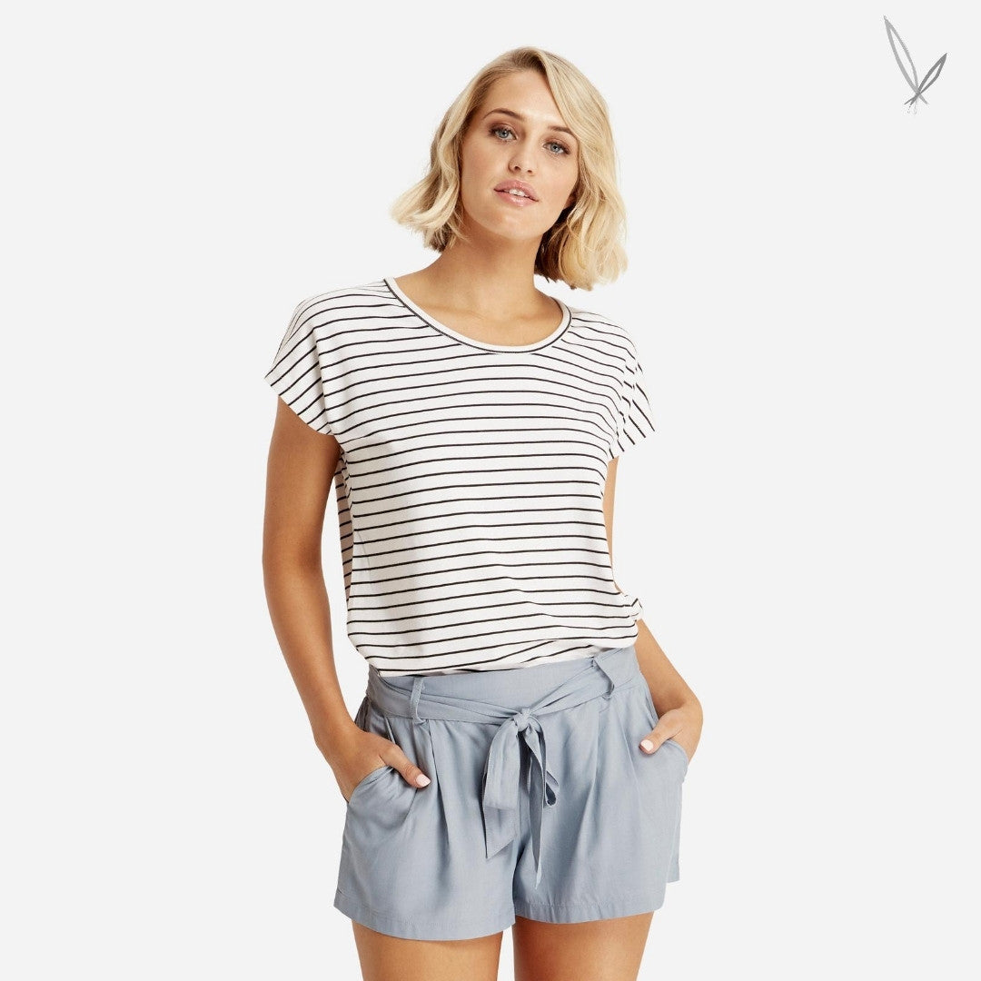 Eadie Top - White & Black Stripe