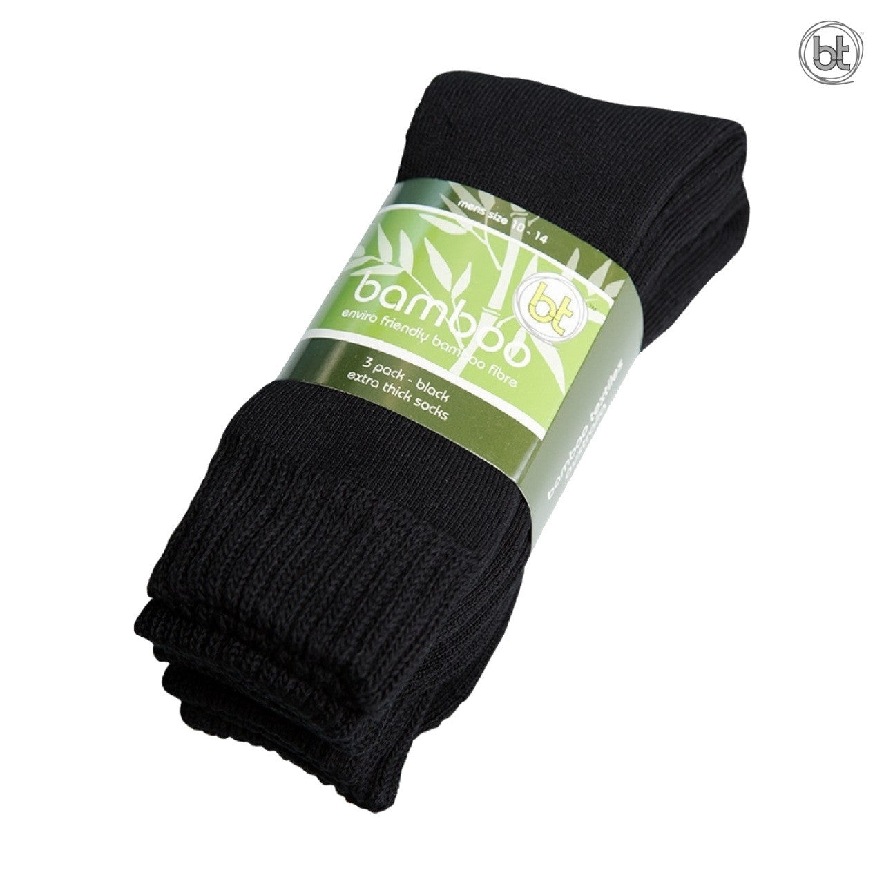 Extra Thick Bamboo Work Socks - Black | 3 Pack