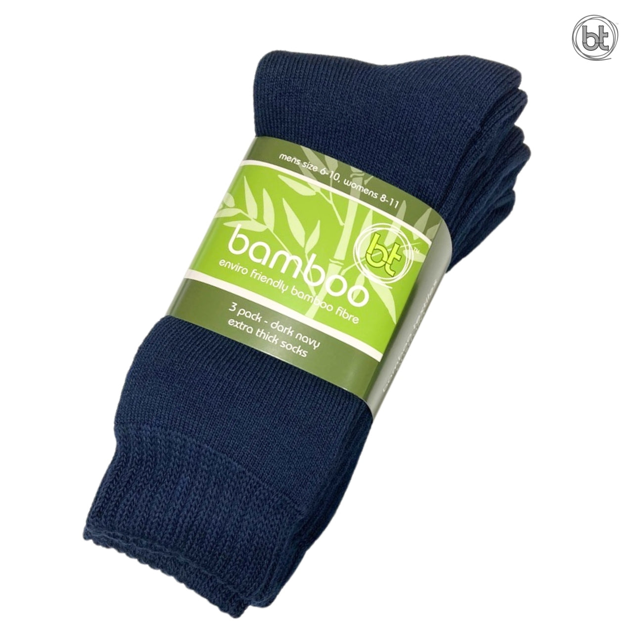 Extra Thick Bamboo Work Socks - Navy | 3 Pack