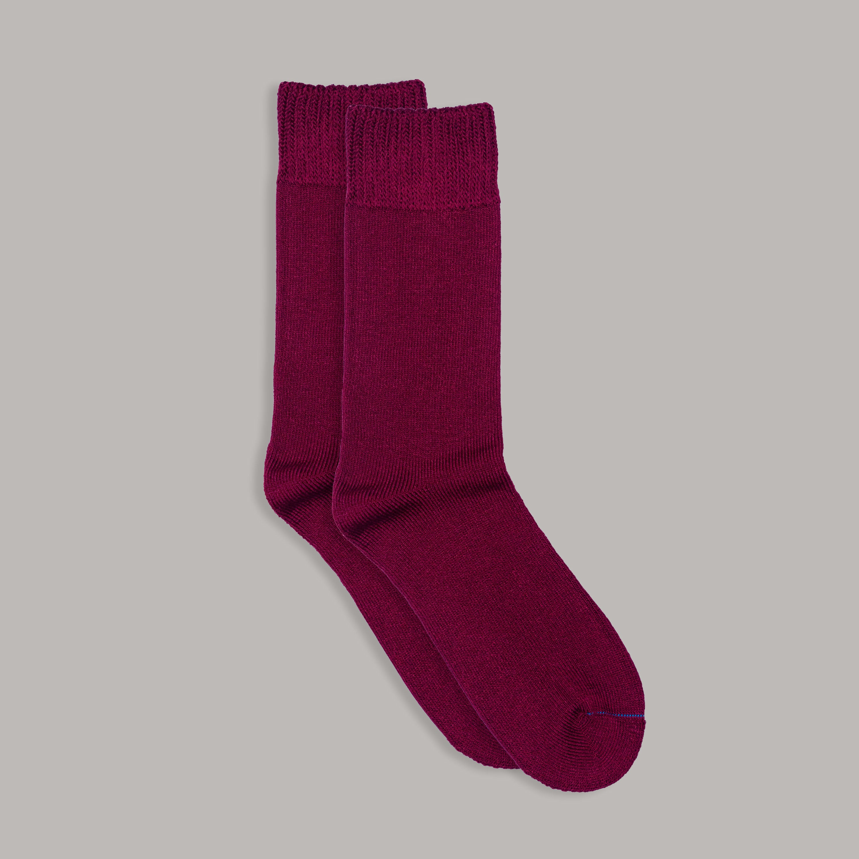Extra Thick Bamboo Work Socks | Football Maroon