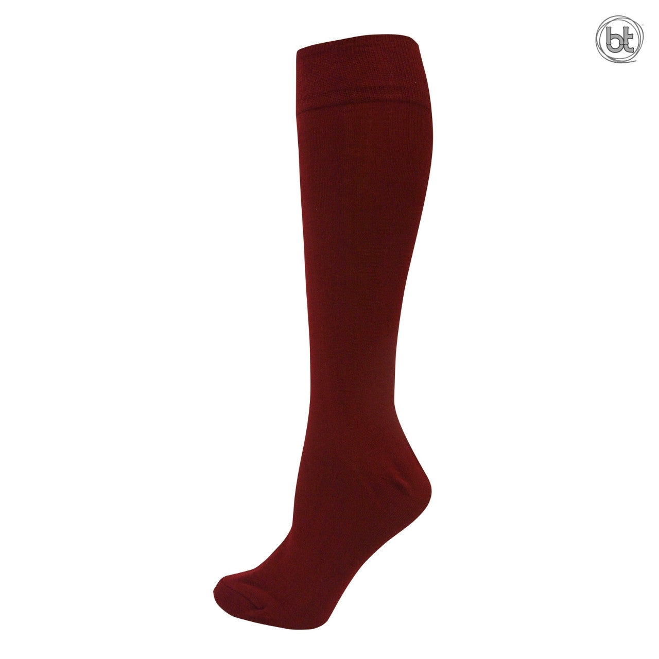Bamboo Fine Knit Knee High Socks for Women - Burnt Red