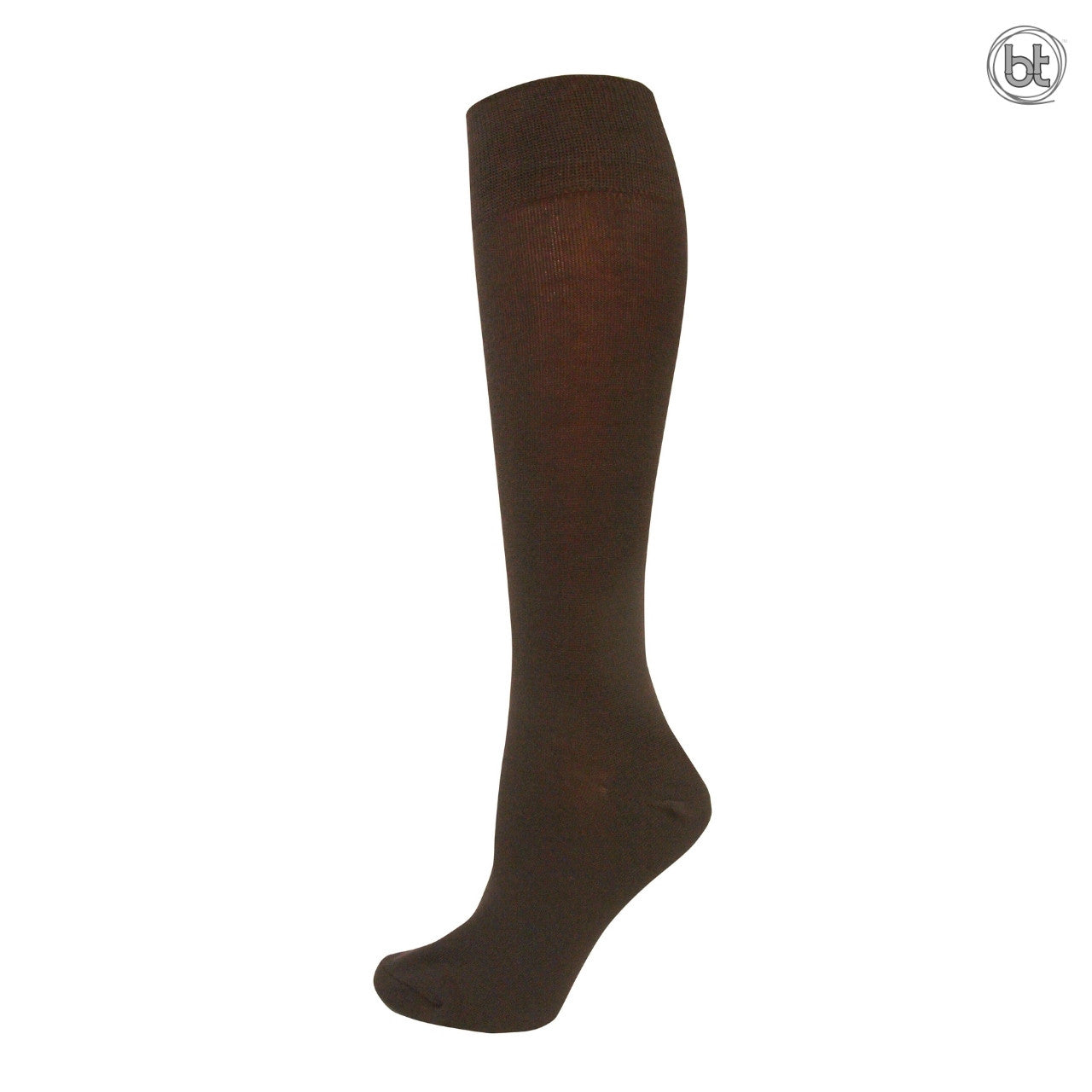 Bamboo Fine Knit Knee High Socks for Women - Chocolate