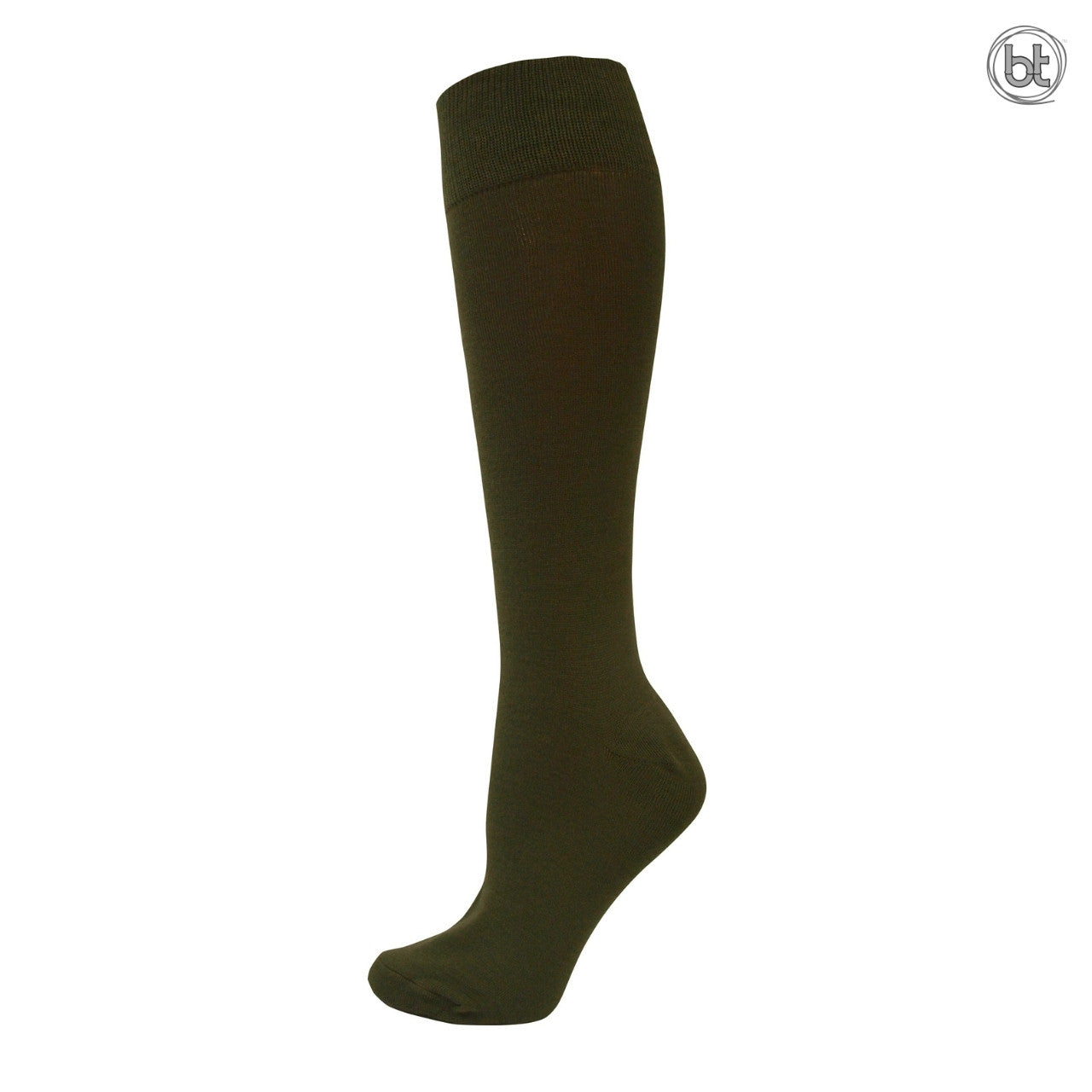 Bamboo Fine Knit Knee High Socks for Women - Olive