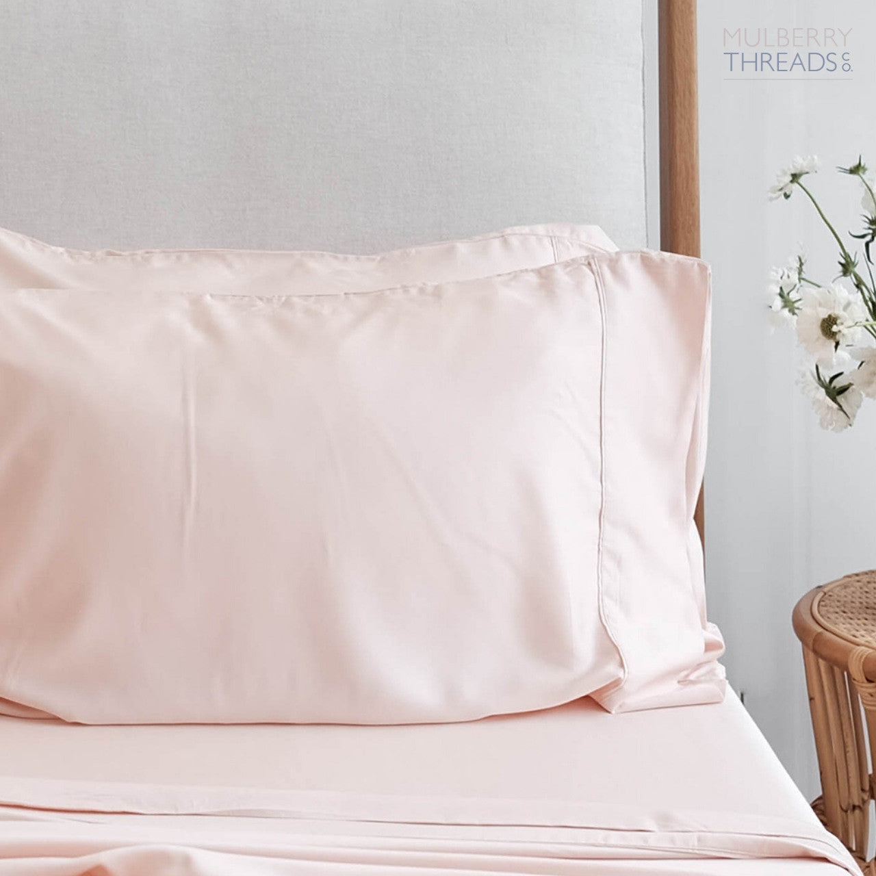 Bamboo Fitted Sheet - Blush