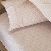 Bamboo Fitted Sheet - Peach Scallop
