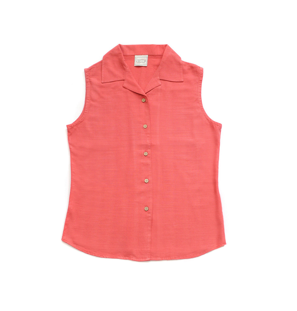 Bamboo Fibre Sleeveless Shirt - Coral