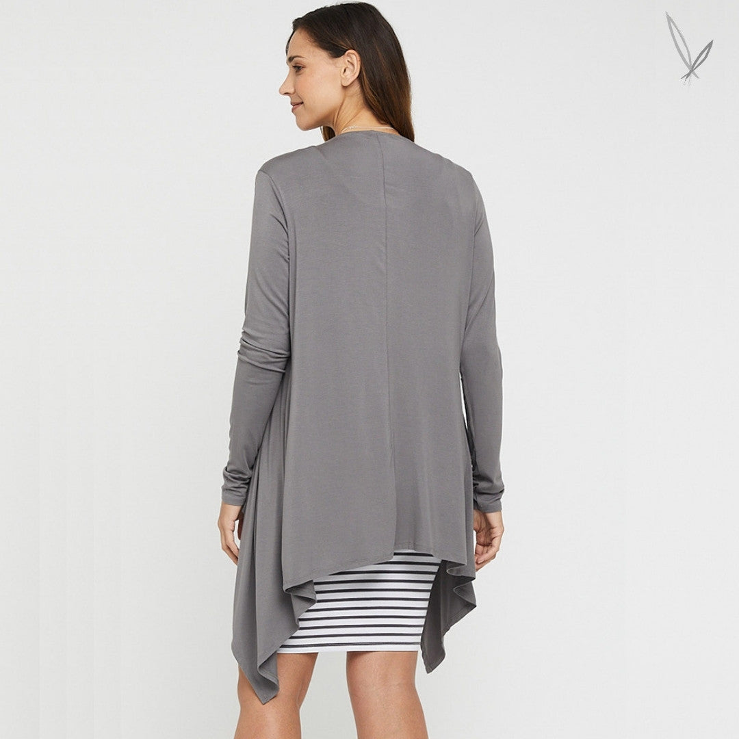 Waterfall Cardi - Gull Grey