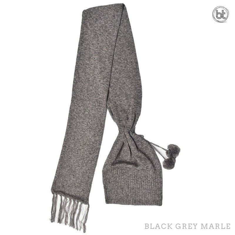 Bamboo Head Sock - Black Grey Marle