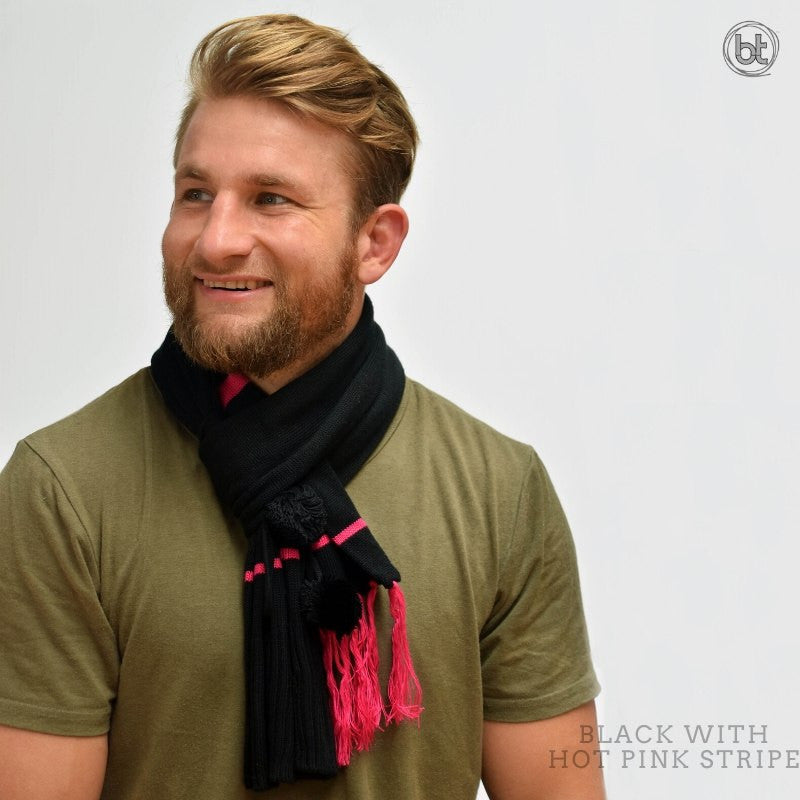 Bamboo Head Sock - Black Hot Pink Stripe