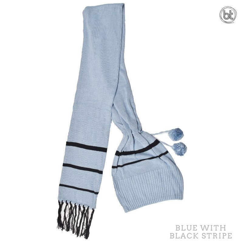 Bamboo Head Sock - Blue Black Stripe