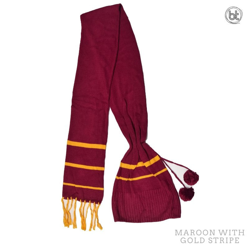Bamboo Head Sock - Maroon Gold Stripe