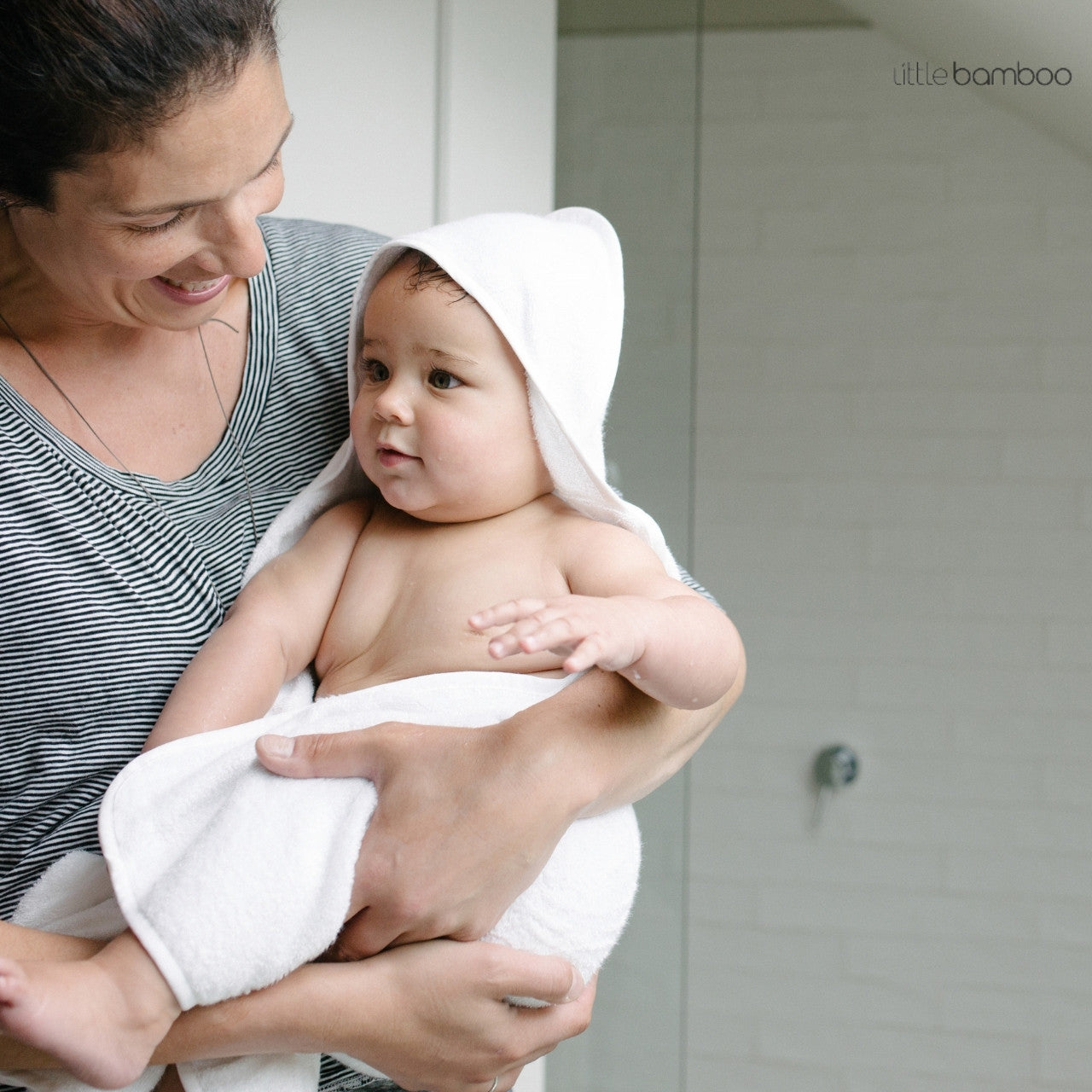 Little Bamboo Hooded Baby Towels - Natural