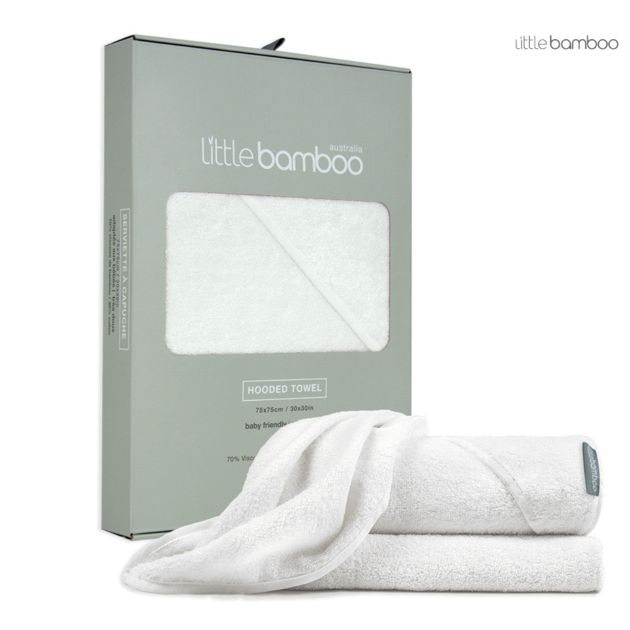 Little Bamboo Hooded Baby Towels - Natural